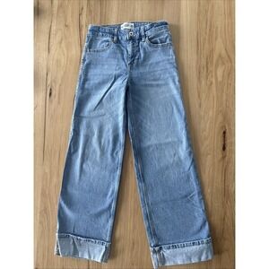 Abercrombie Kids High Rise Wide Leg Jeans Girls 11/12 Regular Blue Denim EUC